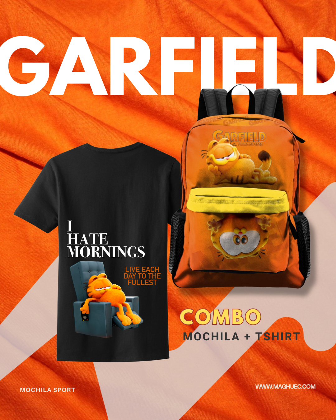 Pack garfield movie Camiseta + Mochila (ENVÍO GRATIS)